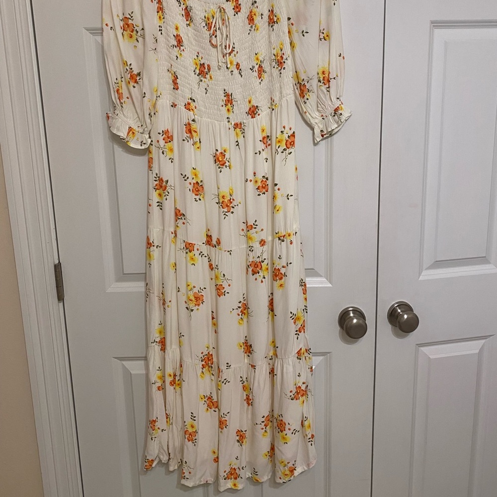 Faithfull the brand, le galet midi dress, camargue floral print, size Large
